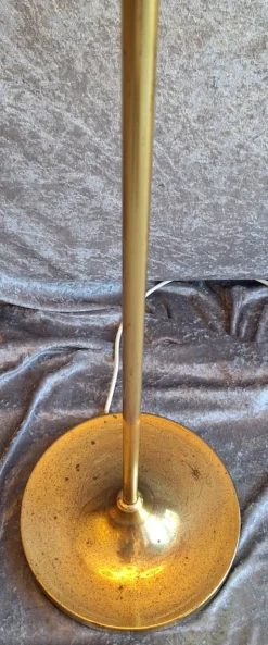 Best Pamono Vintage Floor Lamp with Brass Frame and Four White Opaque Spherical Glass Shades, 1970s