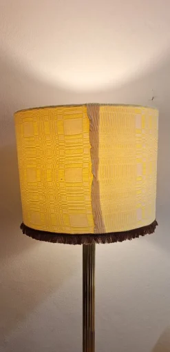 Outlet Pamono Vintage Floor Lamp with Brass Base and Handmade Fabric Shade from Lamplove, 1970s