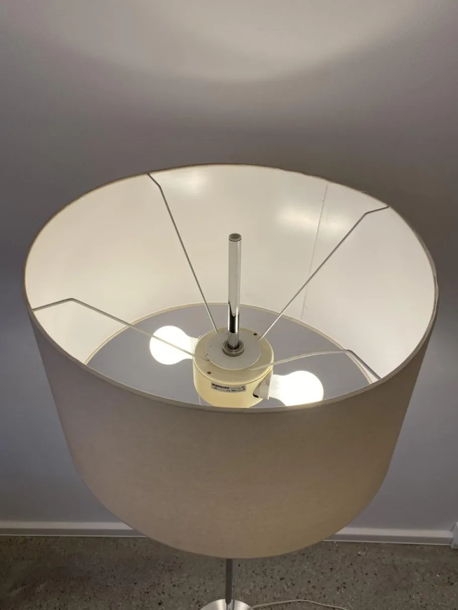 Pamono Vintage Floor Lamp with Fabric Shade from Erco, Germany, 1960s