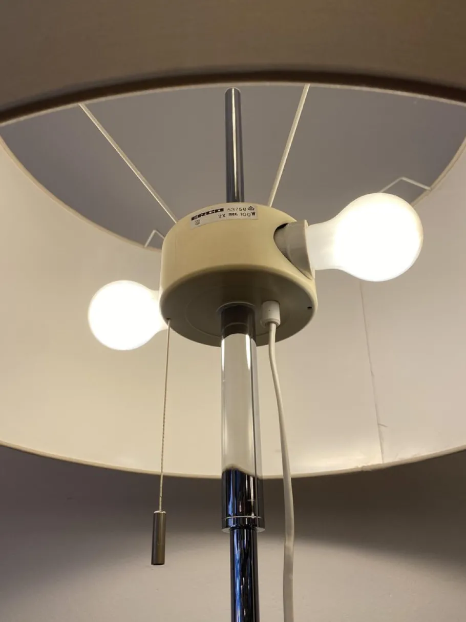 Pamono Vintage Floor Lamp with Fabric Shade from Erco, Germany, 1960s