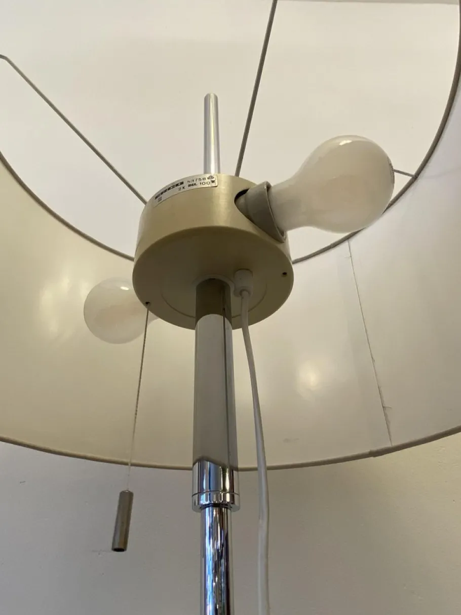 Pamono Vintage Floor Lamp with Fabric Shade from Erco, Germany, 1960s