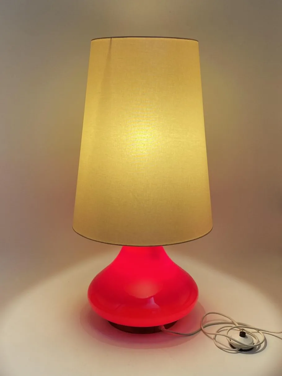 Hot Pamono Vintage Floor Lamp with Illuminated Red Glass Base, 1970s
