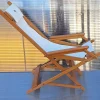 Best Pamono Vintage Foldable Deckchair in Light Mango Wood with Linen Cover from Camel, 1980s