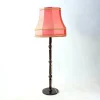 New Pamono Vintage Freestanding Floor Lamp with Original Pink Fabric Shade, Czechoslovakia, 1960s