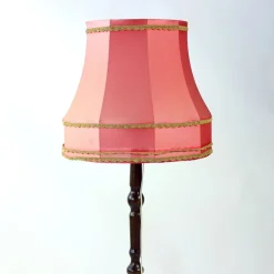 New Pamono Vintage Freestanding Floor Lamp with Original Pink Fabric Shade, Czechoslovakia, 1960s