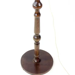 New Pamono Vintage Freestanding Floor Lamp with Original Pink Fabric Shade, Czechoslovakia, 1960s