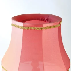 New Pamono Vintage Freestanding Floor Lamp with Original Pink Fabric Shade, Czechoslovakia, 1960s