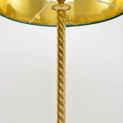 New Pamono Vintage French Brass Rope Twist Floor Lamp, 1960s