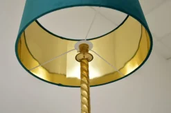 New Pamono Vintage French Brass Rope Twist Floor Lamp, 1960s