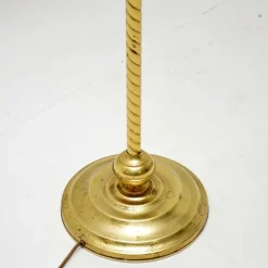 New Pamono Vintage French Brass Rope Twist Floor Lamp, 1960s