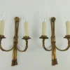 Sale Pamono Vintage French Brass Wall Light with Candles, Set of 2