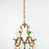 Sale Pamono Vintage French Bronze Chandelier with Fruits and Crystals, 1940s