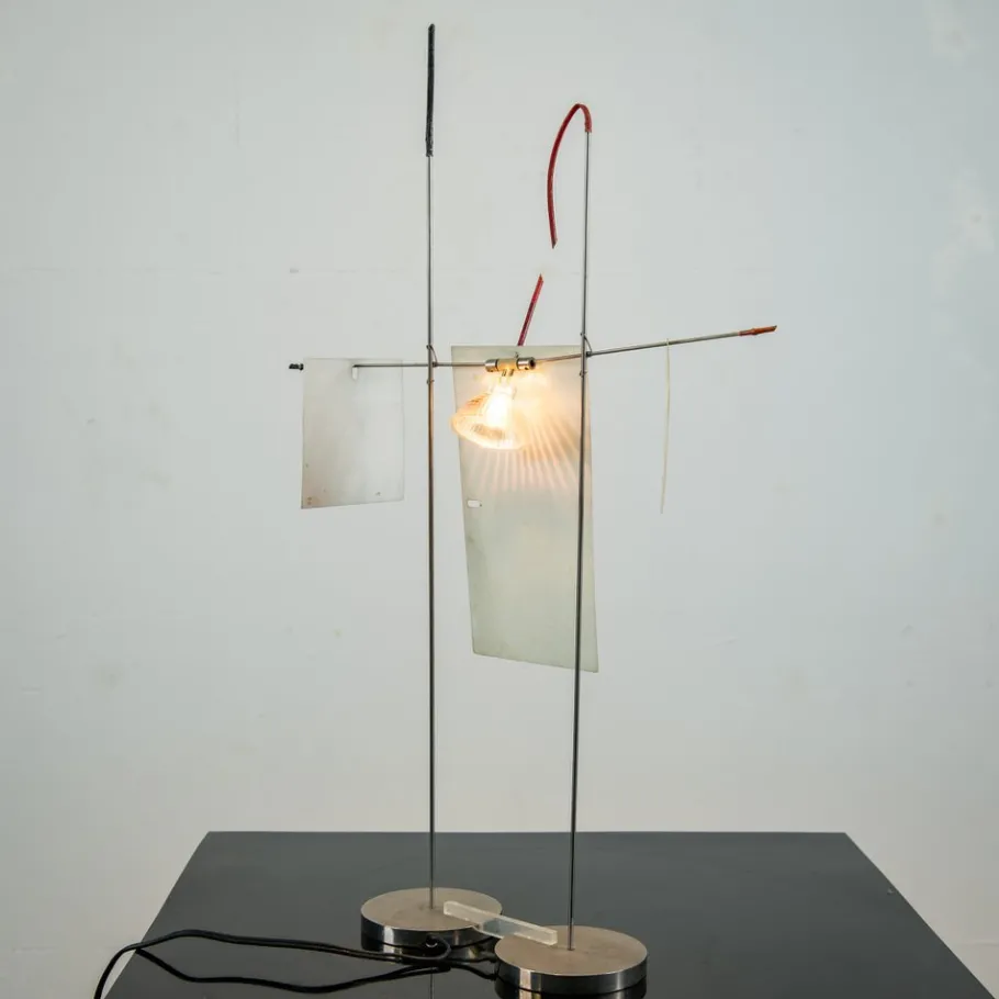 Best Pamono Vintage Fukushu Table Lamp in Metal attributed to Ingo Maurer for Design M, Germany, 1980s