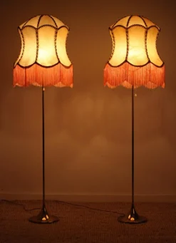 Best Pamono Vintage G-024 Floor Lamps in Brass by Alf Svensson for Bergboms, 1960s, Set of 2