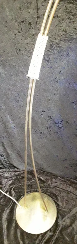 Best Pamono Vintage German Brass Floor Lamp with Linen Shade, 1960s