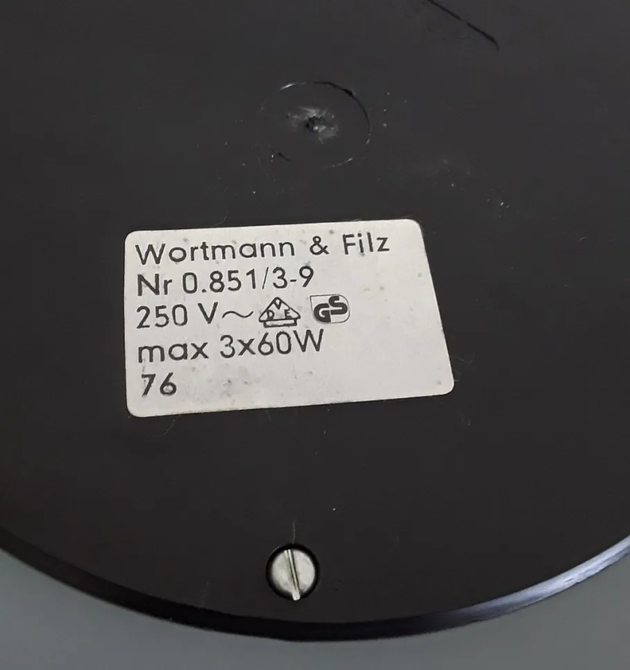 Sale Pamono Vintage German Gilt Metal and Cut Smoked Glass Table Lamp from Wortmann & Filz, 1970s