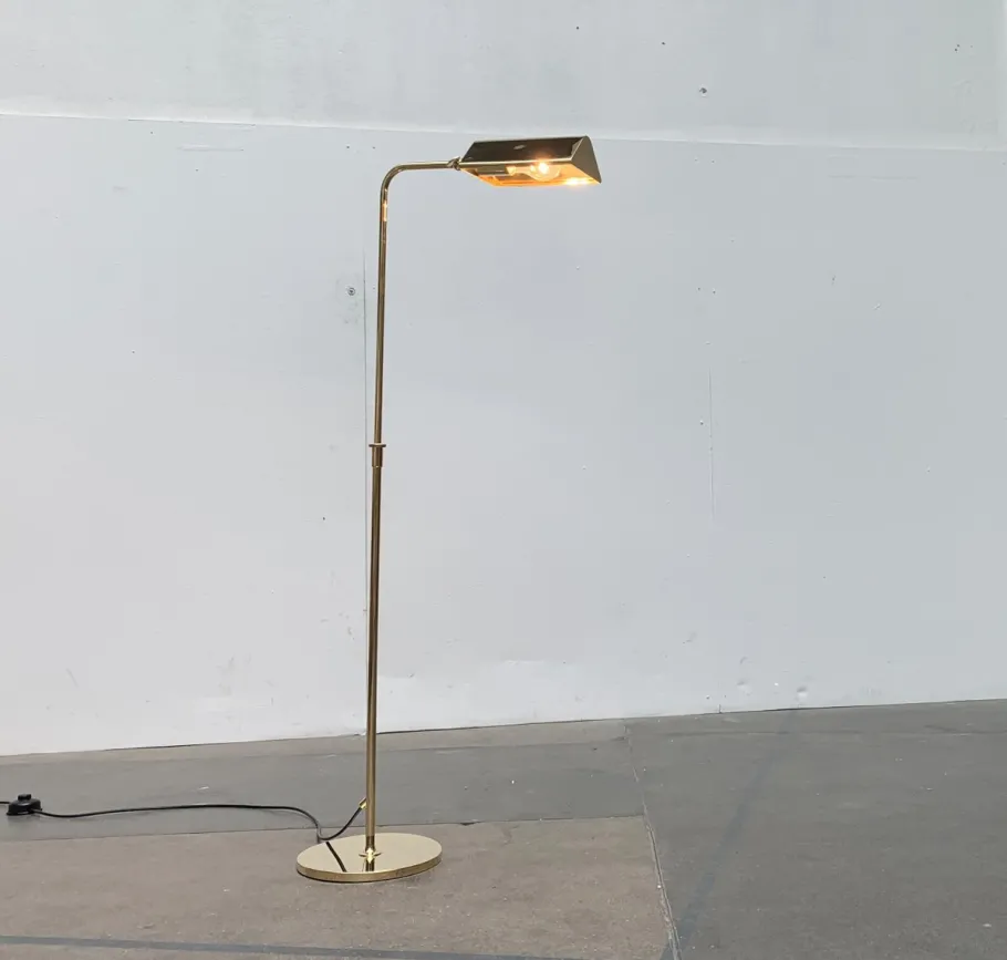 Best Pamono Vintage German Hollywood Regency Style Brass Floor Lamp by Florian Schulz