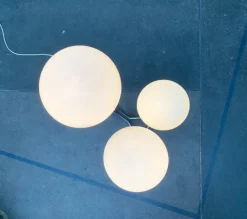 Outlet Pamono Vintage German Space Age Glass & Metal Floor Lamp, 1970s