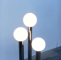 Clearance Pamono Vintage German Space Age Glass & Metal Floor Lamp, 1970s