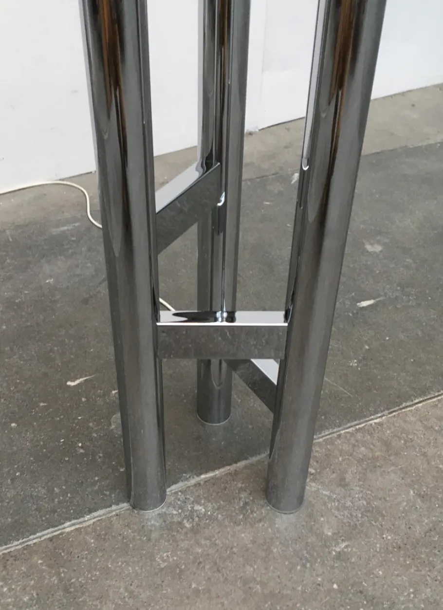 Clearance Pamono Vintage German Space Age Glass & Metal Floor Lamp, 1970s