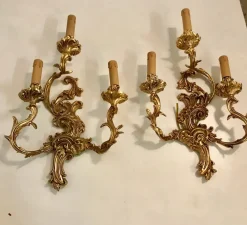 Sale Pamono Vintage Gilt Bronze Sconces, Set of 2