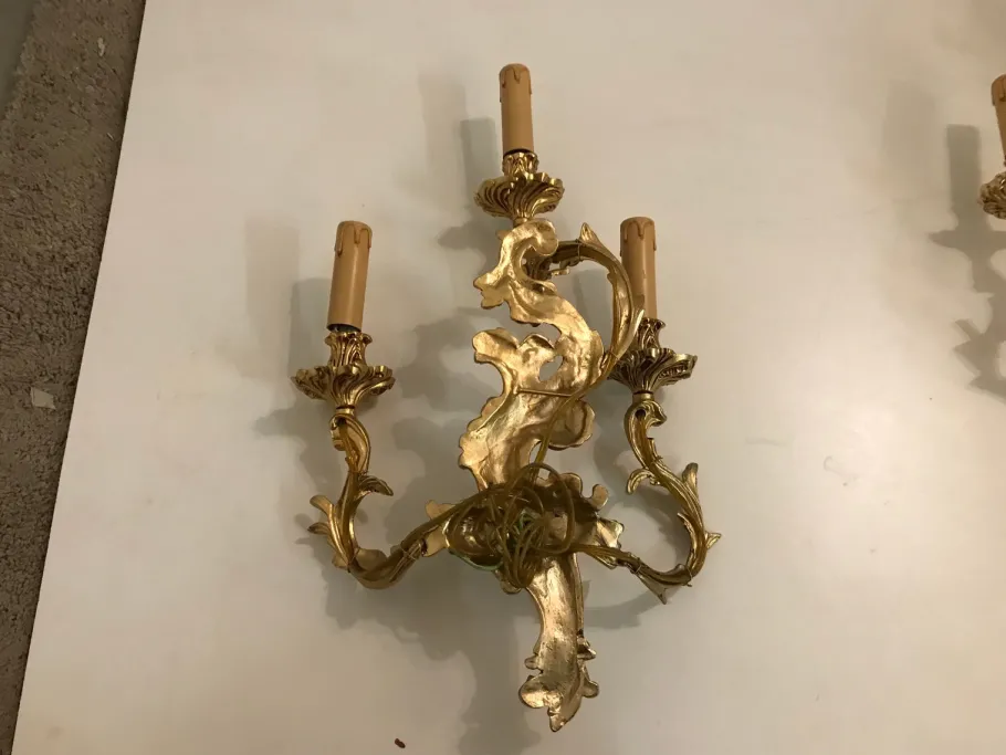Sale Pamono Vintage Gilt Bronze Sconces, Set of 2