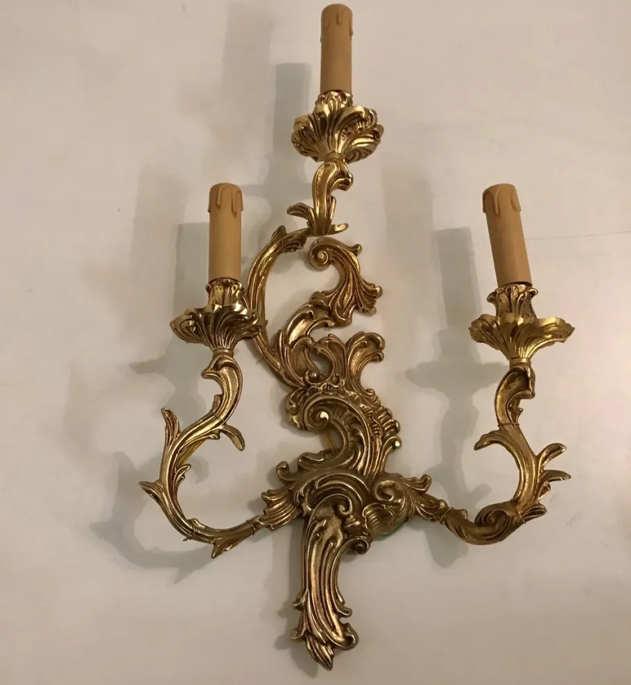 Sale Pamono Vintage Gilt Bronze Sconces, Set of 2