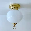 Best Pamono Vintage Glass and Brass Ceiling Light from Limburg