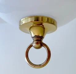 Best Pamono Vintage Glass and Brass Ceiling Light from Limburg