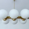 Best Pamono Vintage Glass Globe Pendant Light in the style of Stilnovo, 1950s
