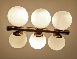 Best Pamono Vintage Glass Globe Pendant Light in the style of Stilnovo, 1950s