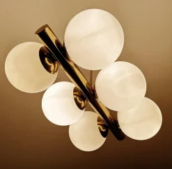 Best Pamono Vintage Glass Globe Pendant Light in the style of Stilnovo, 1950s