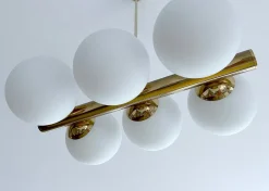 Best Pamono Vintage Glass Globe Pendant Light in the style of Stilnovo, 1950s