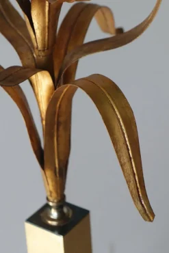 Sale Pamono Vintage Gold Metal Floor Lamp, 1970s