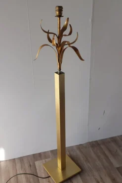 Sale Pamono Vintage Gold Metal Floor Lamp, 1970s