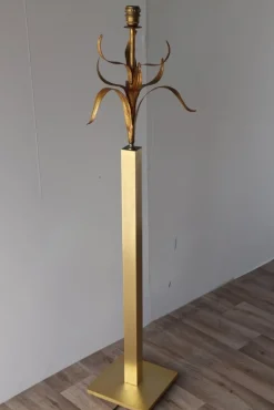 Sale Pamono Vintage Gold Metal Floor Lamp, 1970s