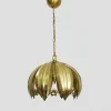 Sale Pamono Vintage Gold Metal Palm Leaf Pendant Light, 1980s