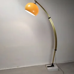 Online Pamono Vintage Golden Arc Marble Floor Lamp, 1970s