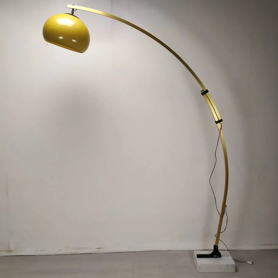 Online Pamono Vintage Golden Arc Marble Floor Lamp, 1970s