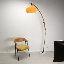 Online Pamono Vintage Golden Arc Marble Floor Lamp, 1970s