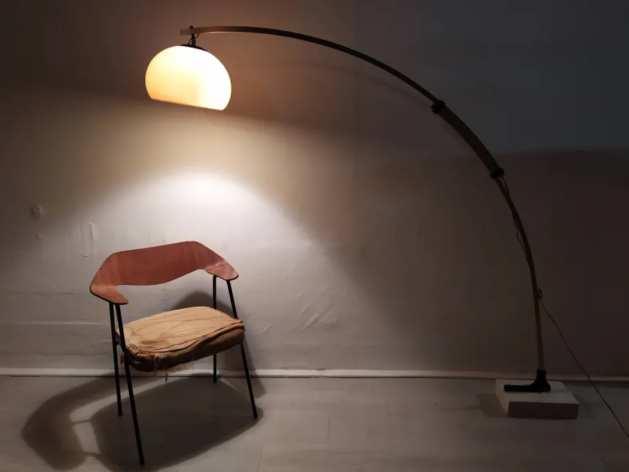 Online Pamono Vintage Golden Arc Marble Floor Lamp, 1970s