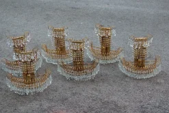 Sale Pamono Vintage Gold-Plated Swarovski Crystal Wall Lights, 1970s, Set of 6