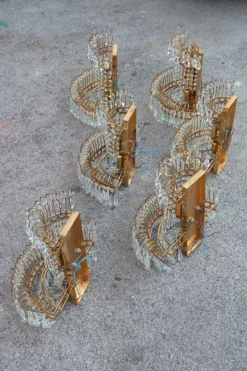 Sale Pamono Vintage Gold-Plated Swarovski Crystal Wall Lights, 1970s, Set of 6