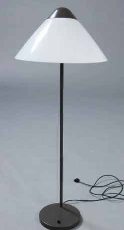 Best Pamono Vintage Gray-Brown Opala Floor Lamp by Hans J. Wegner for Louis Poulsen