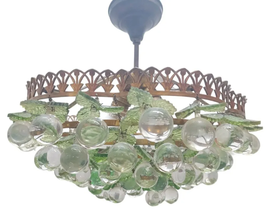 Pamono Vintage Green Murano Lamp, 1920s