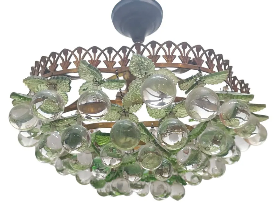 Pamono Vintage Green Murano Lamp, 1920s