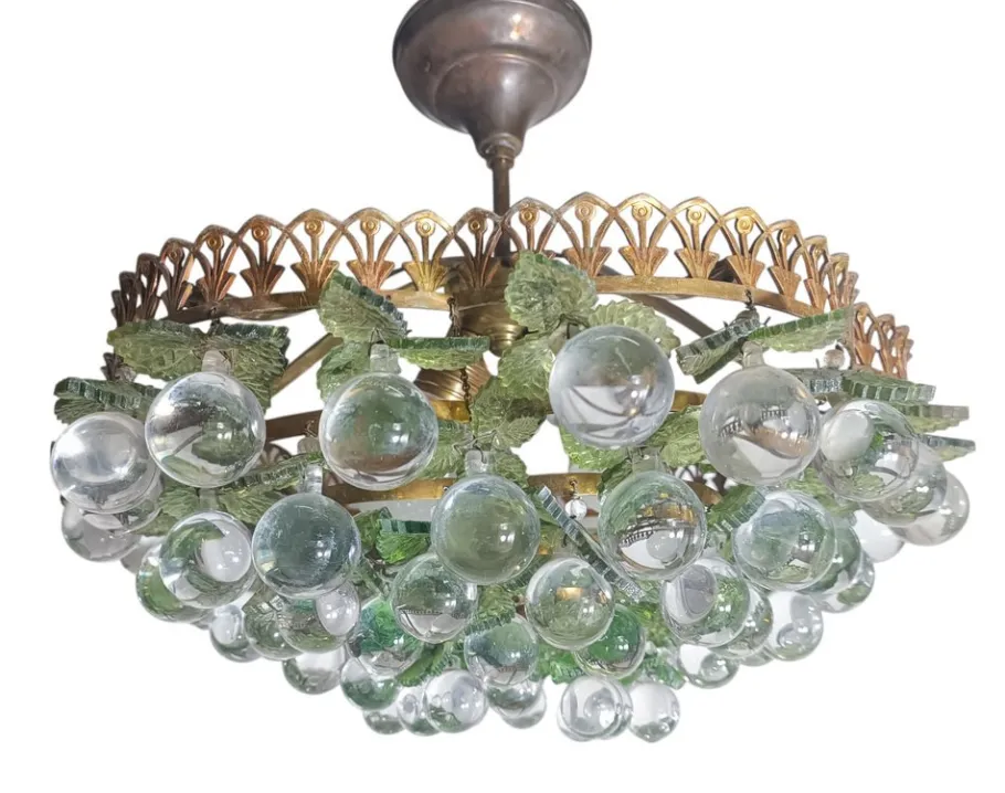 Pamono Vintage Green Murano Lamp, 1920s