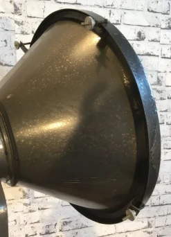 Sale Pamono Vintage Grey Factory Spotlight with Wooden Tripod Base