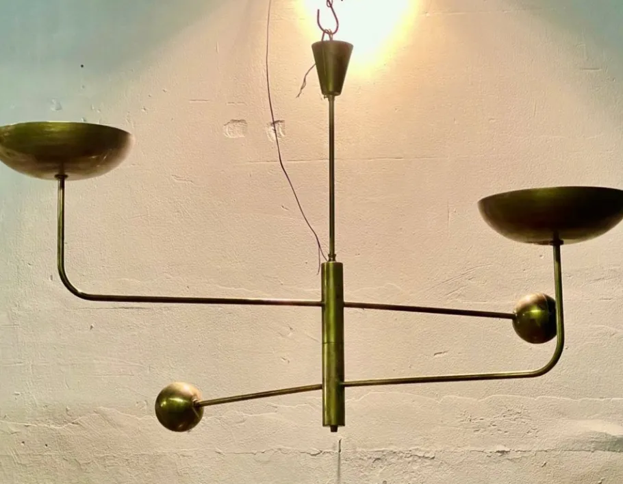 Sale Pamono Vintage Hanging Light in Brass, 1960s