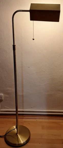 Pamono Vintage Height-Adjustable Floor Lamp with Brass-Colored Metal Frame by Trio Leuchten, 2000s